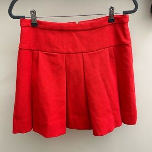 NWT J. Crew Red Pleated Box Mini Skirt Wool Cheerleader Style Sz 6